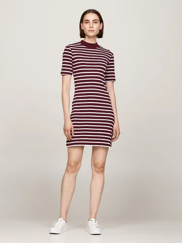 Tommy Hilfiger Damen T-Shirt Kleid Slim Cody Dress - Freizeitkleider für Damen, ikonisches Design mit Mock-Rollkragen und optimalem Tragekomfort, ideal für jeden Anlass