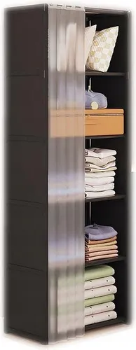 Modularer, faltbarer Kleiderschrank, Kleiderbügel aus Metall, 155 x 28 x 40 cm