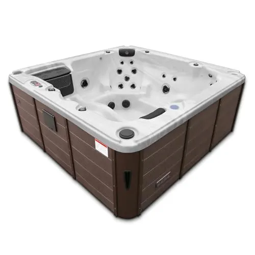 Canadian Spa Whirlpool Thunder Bay UV - 6 Personen, 219 cm x 219 cm - Aufstellpool mit 44 Massagedüsen, integrierter LED-Beleuchtung und Ozon-Reinigung für kristallklares Wasser. Perfekt zum Entspannen mit Familie und Freunden.