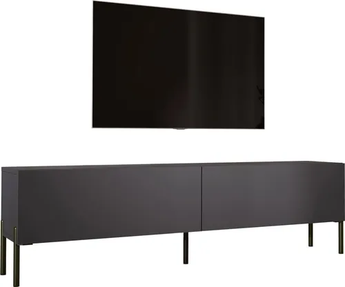 TV-SCHRANK Anthrazit mit Beinen in Schwarz, 170 x 52 x 32 cm - Stylischer TV-Schrank für Ihr Wohnzimmer, ideal für Heimkino-Setup und Audio-Equipment. Robuste, laminierte Platten sorgen für Langlebigkeit.