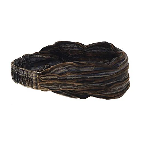 KUNST UND MAGIE unisex hippie Stonewashed Batik Kopfband Stirnband Goa Yoga, Farbe:Schwarz/Braun