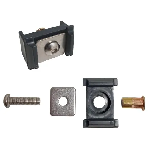 ESTEXO Halter Mattenhalter 10er Set Klemmhalter für Doppelstabmattenzaun Zaun Pfosten RAL 7016