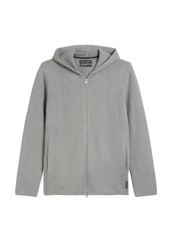 Cardigan MARC O'POLO aus reiner Bio-Baumwolle, Herren, Gr. XL, grau melange - Funktionsjacke aus 100% Bio-Baumwolle, designed for Circularity für einfaches Recycling. Ideal für Freizeitaktivitäten mit lässigem Look und optimaler Passform.