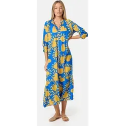 PM SELECTED Damen Maxikleid Sommerkleid Jersey Strandkleid mit Muster PM32 - Elegantes Maxikleid für Damen im Hemdblusen-Stil mit auffälligem Print. Ideal für warme Tage am Strand oder im Alltag. Das leichte Material sorgt für angenehmen Tragekomfort.