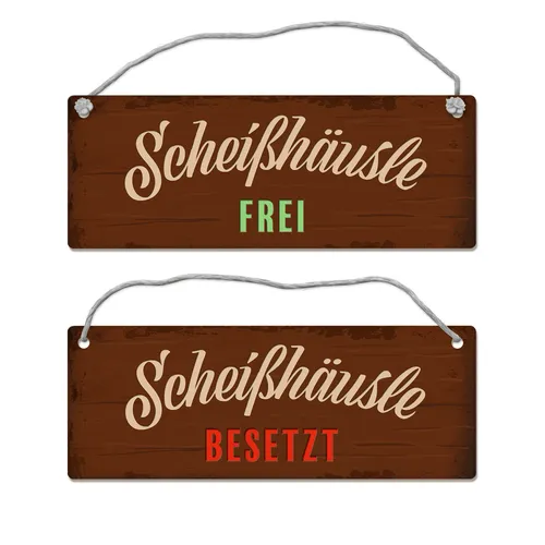 Scheißhäusle frei oder besetzt Wendeschild mit Kordel Schild Türschild Dangler