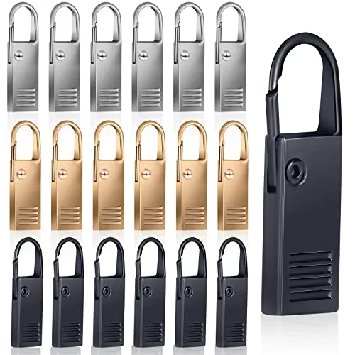Reissverschluss Zipper Pull, Reißverschluss Zipper für Reissverschluss Reparatur Metall Reißverschluss Pull Tabs 18 Stück