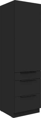 Küchen Hochschrank 60 cm SIENA Schwarz in schwarz von Küchenpreis-Bombe