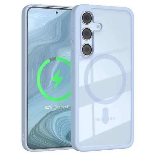 Produktbild EAZY CASE Hülle für Galaxy S24 FE kompatibel mit Qi Charging Ultra Aufprallschutz Stoßfest und Kratzfest dünne Schutzhülle Kameraschutz Silikon Cover Clear Hybrid Handy Case Hell Blau - Qi Charging