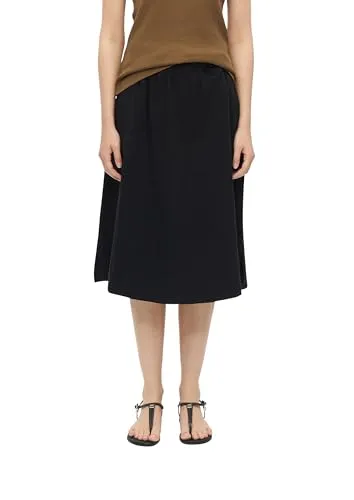 Produktbild s.Oliver Damen Rock – Relaxed Fit, Jersey, Elastikbund, Fransensaum