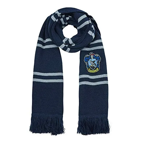 Cinereplicas Harry Potter Deluxe Schal Ravenclaw - Hochwertiger Damen Schal mit aufgesticktem Ravenclaw-Wappen, ideal für kalte Tage und perfekt für Harry Potter Fans, offiziell lizenziertes Merchandise.