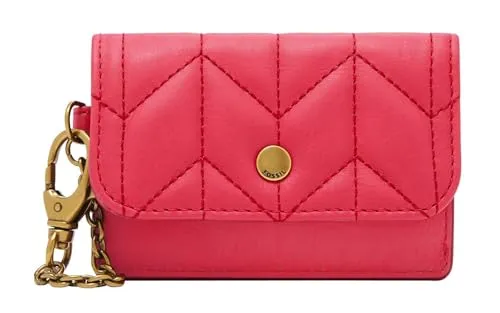 FOSSIL Valerie Card Case Cherry - Praktisches Kartenetui - Kreditkartenhüllen für Damen, mit extra Karabinerhaken für einfache Befestigung und Platz für alle wichtigen Karten. Maße: 10,5 x 6,5 x 1,5 cm.