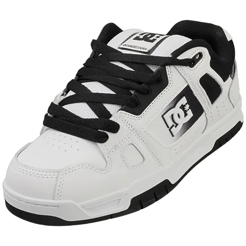 DC Shoes Herren Skate-Sneaker STAG Weiß Schwarz - 42 EU - Sneaker für Herren mit 3 cm Absatzhöhe, ideal zum Gehen und für den Alltag, aus hochwertigem Leder und Synthetik für optimalen Tragekomfort.