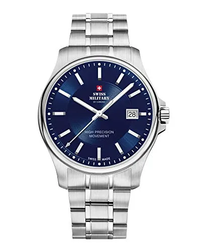 Swiss Military Herren Uhr SM30200.03 - Elegant und Präzise - Chronographen - Hochpräzise Quarzuhr mit Saphirglas, 10 ATM wasserdicht und edlem Edelstahlarmband. Der perfekte Stilbegleiter für Herren!