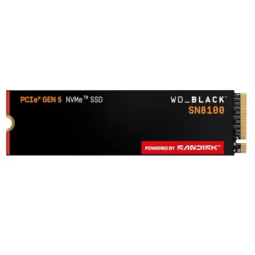 WD Black SN8100 1000 GB M.2 2280 - Hochleistungs-SSD für Gaming und kreative Anwendungen, blitzschnelle Lese- und Schreibgeschwindigkeiten für optimierte Leistung.