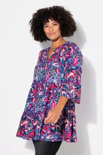 Angel of Style Tunika Tunika Animal-Patchprint 3/4-Ärmel Volants