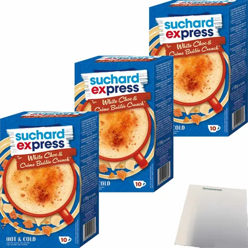 Suchard Express White Choc Creme Brulee Crunch 10x15g Sticks 3er Pack