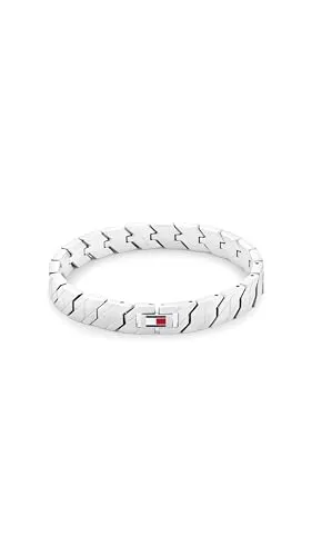 Tommy Hilfiger Jewelry Herren Gliederarmband aus Edelstahl mit ikonischer Flagge - Armbänder für Herren: Elegantes Edelstahlarmband mit feiner Gravur und Tommy Hilfiger Flagge, individuell anpassbar für optimalen Tragekomfort.