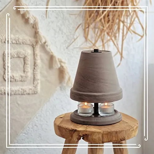 NTRY Home® CandleStove Teelichtofen - Stil Marble Ø18 cm - Doppelwandig - Teelichtheizung - Teelichtwärmer - Tischofen - Tischheizung - Tischwärmer - Stil Marble Ø18 cm