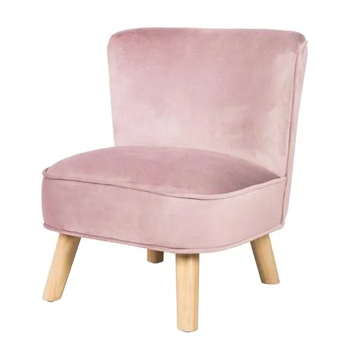 roba Kindersessel Lil Sofa - Bequemer Sessel für Kinder - Sessel fürs Kinderzimmer mit stabilen Holzfüßen und pfirsichweichem Samtbezug, perfekt für Kinder ab 18 Monaten. Trendiger Retro-Look in Mauve, Grau oder Sky.
