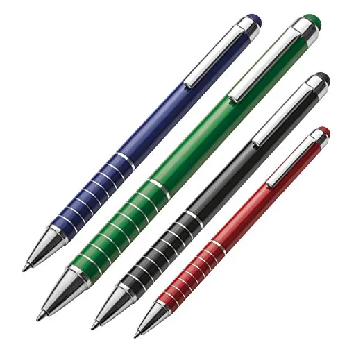 Touchpen Kugelschreiber/aus Metall/Farbe: je 1x grün, blau, schwarz, rot 4