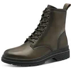 Schnürboots TAMARIS Damen Gr. 40, grün (oliv) - Wanderschuhe in klassischer Used Optik mit wärmendem Innenmaterial und Blockabsatz für optimalen Komfort beim Tragen.