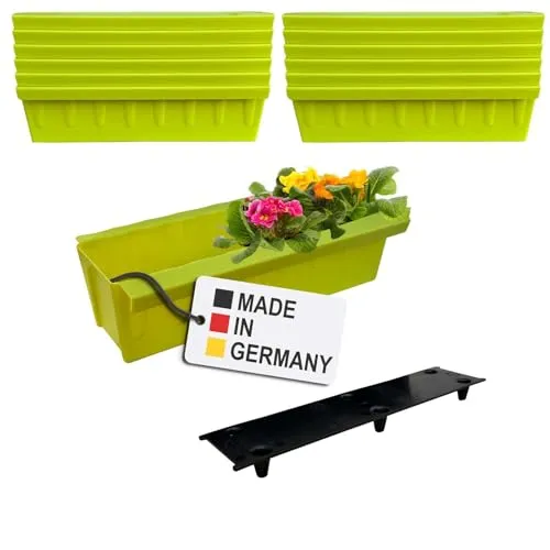 BURI Blumenkästen-Einsätze für Euro-Paletten | 12 Stück | 37,3cm Hellgrün - Praktische Blumenkästen für Europaletten mit Einhänge-System und integrierter Bewässerungsmatte – ideal für kreative Gartenlösungen und nachhaltigen Pflanzenspaß!