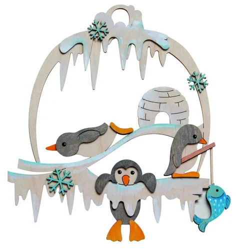Bastelset Fensterschmuck Pinguin Erzgebirge