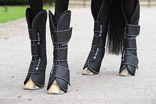 Bucas Freedom Boots schwarz Transportgamaschen, Größe: Full - Gamaschen für Pferde, atmungsaktiv und ideal für den Transport, ohne Halsteilanbringung, Farbe: schwarz/weiß.