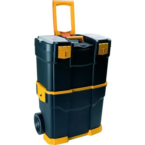 TECTOOL Werkzeugkoffer-Trolley - 460x280x665mm, mobil und praktisch - Werkzeugkoffer, mobiler Trolley mit ausziehbarem Griff und 2 Einsatzhalterungen für einfachen Transport und optimale Organisation Ihrer Werkzeuge.