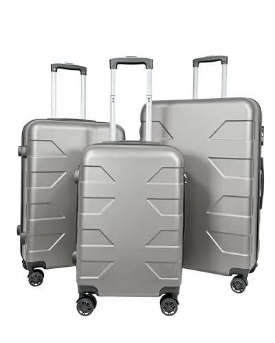 My Travel Bag Koffer Barcelona 3er Set mit Zwillingsrollen - Hochwertiges Handgepäck Kofferset aus flexibler Hartschale, mit komfortablem 360° Rollen-System und starkem Tragegriff mit Silikonpolsterung. Ideal für Reisen, platzsparend und sicher dank integriertem Zahlenschloss.