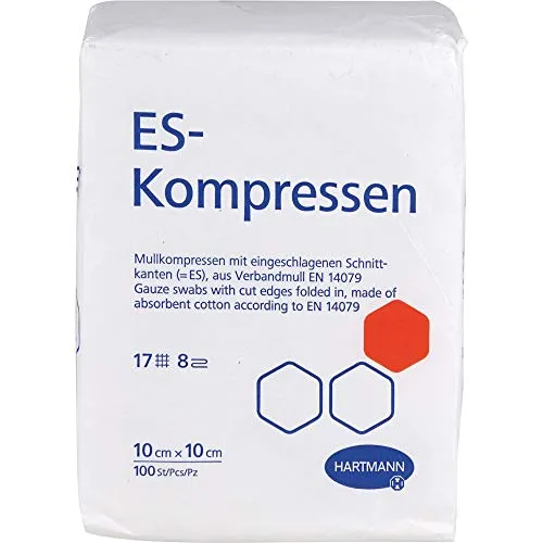 ES-KOMPRESSEN unsteril 10x10 cm 8fach