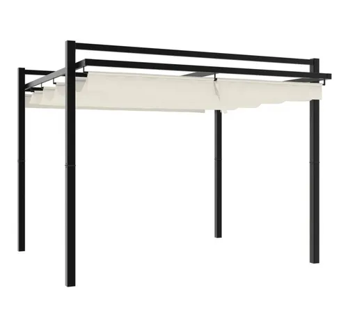 furnicato Pavillon Gartenpavillon Anthrazit 309,5 x 297 x 233 cm mit einziehbarem Dach