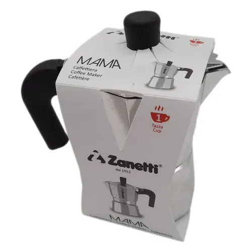 Zanetti, Mama Espressokocher aus Aluminium, Kaffeemaschine für 1 Tasse, Espresso