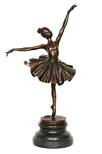 Aubaho Dekoobjekt Bronzeskulptur Tänzerin Ballerina - Deko-Objekte: Hochwertige handgefertigte Bronze-Skulptur im antiken Stil, ideal für Kunstliebhaber und stilvolle Wohnräume.