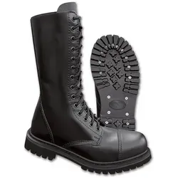 Brandit Phantom 14 Eyelet Boots - Robuste Wanderschuhe in Schwarz, Größe: 6 - Wanderschuhe mit geschraubter, genähter und geklebter Profilsohle, Stahlkappe und 7 cm Schafthöhe für optimalen Halt und Sicherheit beim Outdoor-Abenteuer.