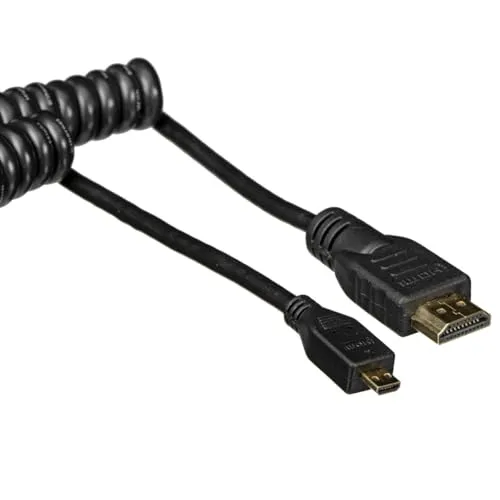Atomos Micro HDMI auf HDMI Spiralkabel 30-45 cm - HiFi-Kabel, flexibles Spiralkabel für eine störungsfreie Verbindung zwischen Geräten, ideal für Kameras und Monitore.