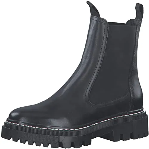 Tamaris Damen Chelsea Boots - Flache Stiefeletten mit Comfort Lining und Wechselfußbett, ideal für jeden Anlass, Größe 36 EU