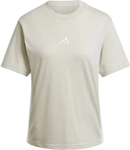 adidas Sportswear T-Shirt W 3S SJ T, Wonder Aluminium / White - Rundhalsshirt aus 100% Baumwolle, ideal für sportliche Aktivitäten wie Laufen, mit bequemem Rundhalsausschnitt und regulärer Passform.