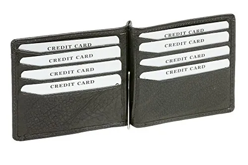 LEAS Dollar Clip Geldscheinklammer Geldklammer Money Clip extra dünn Echt-Leder, schwarz Special Edition