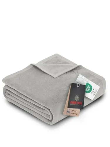 IBENA Wohndecke Luxus – Kuscheldecke in hellgrau - Wohndecke in verschiedenen Größen, unifarbenes Design, aus hochwertiger Baumwolle mit OEKO-TEX® Standard 100 für ein gemütliches Zuhause.