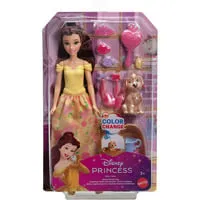 Disney Princess Belle mit Feature Pet (JFC42) - Puppe der Disney Prinzessin Belle, mit interaktivem Tierfreund für fantasievolles Spielen und Abenteuer!