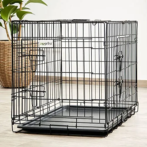 Zooprinz Faltbare Hunde-Transportbox aus Eisen mit Tragegriff - Die Zooprinz faltbare Hunde-Transportbox bietet sicheren Komfort für Zuhause und unterwegs. Ideal für kleine bis große Hunde, mit stabiler Konstruktion und herausziehbarer Bodenwanne für einfache Reinigung.