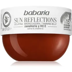 Babaria Tanning Jelly Sun Reflections SPF 15 - 300 ml - Schützendes Gel für Damen mit SPF 15, 300 ml. Bietet zuverlässigen UV-Schutz, unterstützt die Bräunung und spendet Feuchtigkeit. Ideal für den täglichen Einsatz im Freien.