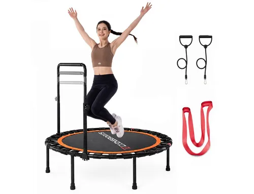CITYSPORTS Fitnesstrampolin Mini-Trampolin mit höhenverstellbarem Haltegriff