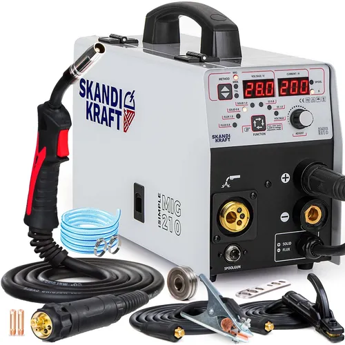 SKANDI KRAFT® 4in1 Schweißgerät 200A MIG MAG Fülldraht ohne Gas WIG MMA Inverter
