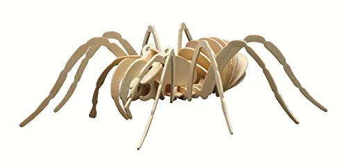 Pebaro 857/1 Holzbausatz Tarantel, 3D Puzzle Spinne, Modellbausatz, Basteln mit Holz, Holzpuzzle, Bastelset, vorgestanzte Holzplatte, ausbrechen, zusammenstecken, fertig, Geschenkidee