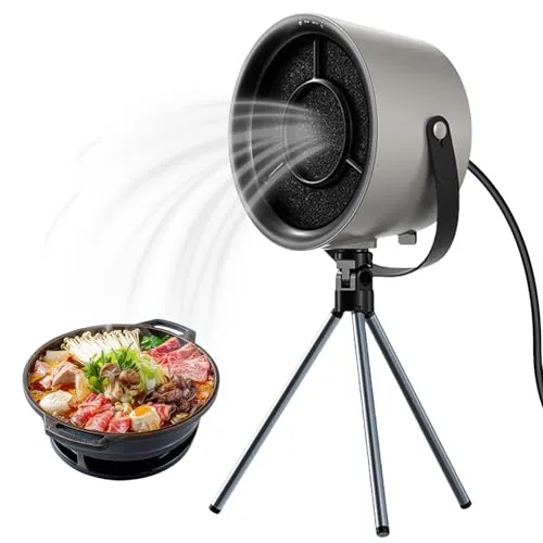 Mini Tragbare Dunstabzugshaube,Tragbare Abzugshaube mit Stativtyp,Mini-Dunstabzugshaube mit 3 Geschwindigkeiten,Desktop Range Kapuze, Küchen-Abluftventilator für Camping Grill Reise (Dunkelgrau)