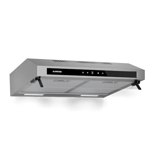 Klarstein Purista Force Unterbau-Dunstabzugshaube 60 cm - Dunstabzugshaube mit Dualmotor-Technologie für 400 m³/h Luftdurchsatz, kompaktes Design für kleine Küchen und flexible Nutzung im Abluft- oder Umluftbetrieb.