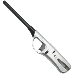 BOLSIUS Gasfeuerzeug nachfüllbar mit regulierbarer Flamme - Feuerzeuge: Nachfüllbares Gasfeuerzeug von BOLSIUS in Silber, ideal zum sicheren Anzünden von Kerzen. Einfach in der Handhabung und langlebig.