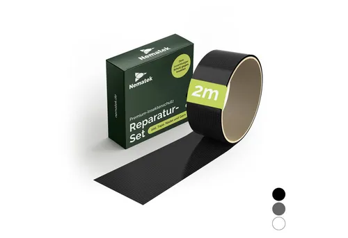 Nematek Insektenschutz-Fensterrahmen Reparatur-Set für Insektenschutzgewebe 4,5 x 200cm Reparatur Klebeband